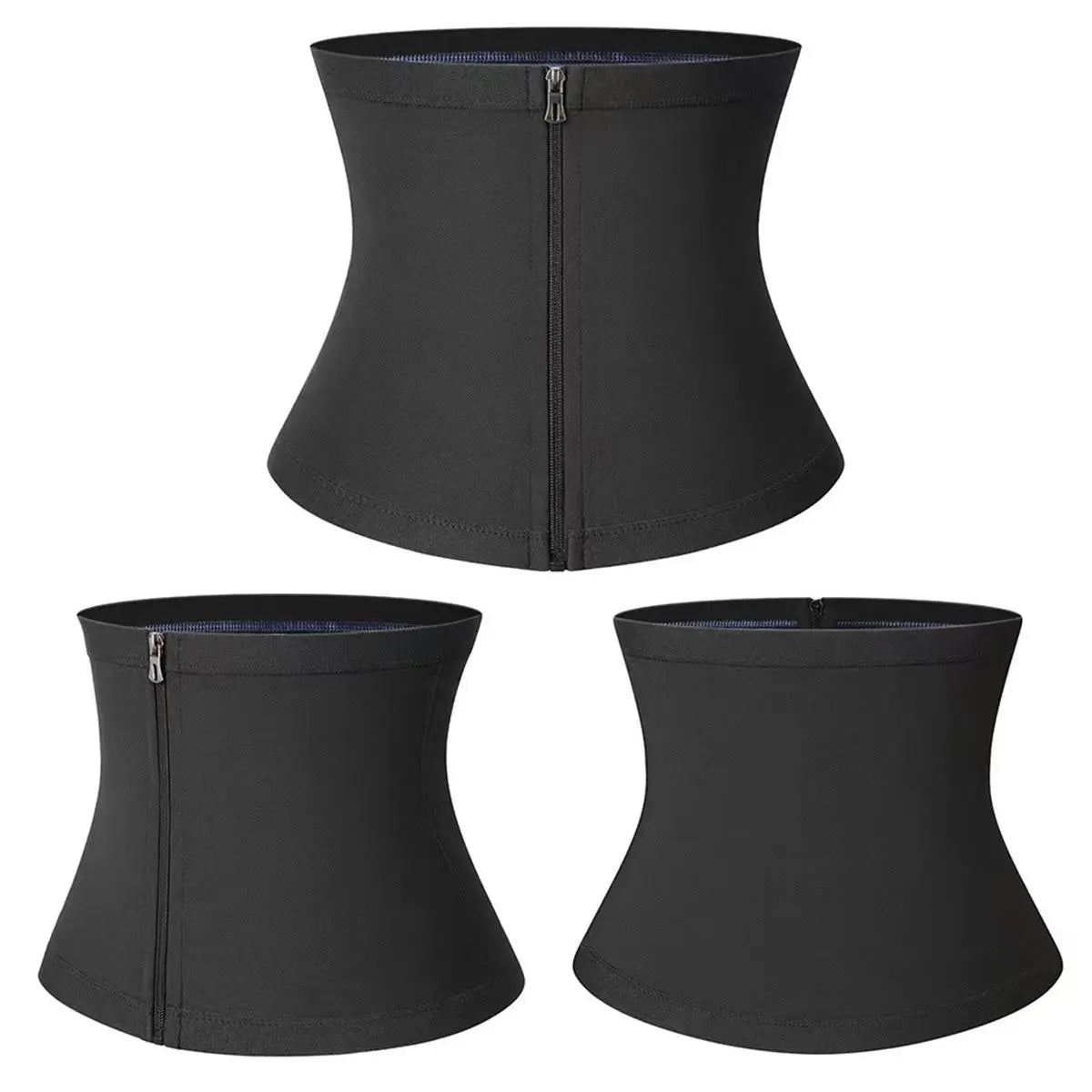 Men'S Waist Trainer Trimmer Zipper Sweat Belt, Fitness Waist Trainer, Lower Belly Fat Reduction, Sporty Design, All-Season Workout Accessory