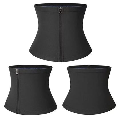 Men'S Waist Trainer Trimmer Zipper Sweat Belt, Fitness Waist Trainer, Lower Belly Fat Reduction, Sporty Design, All-Season Workout Accessory